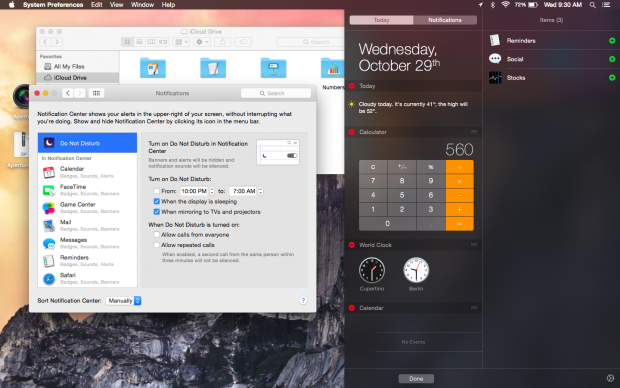 Das Benachrichtigungszentrum wird an zwei unterschiedlichen Stellen konfiguriert. (Screenshot: Golem.de)